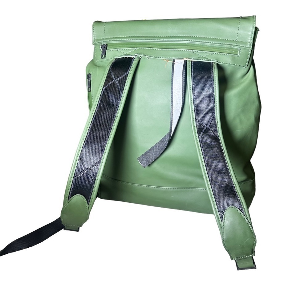HUNTER | Olive Army Green Large Backpack Zipper Pockets - Picture 2 of 12